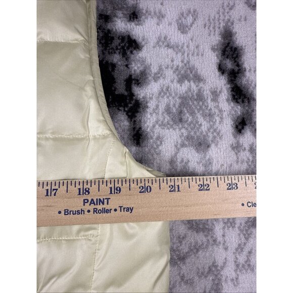 Banana Republic Puffer Vest Womens Size Large Ivory Full Zip Pockets Down Fowl - Picture 4 of 9